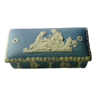 Antique 1920s Wedgwood Jasperware Fireplace Match Box For Sale