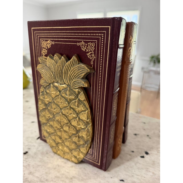 American Vintage Rubel & Co. Solid Brass Pineapple Trivets / Bookends, Pair, © Sept. 1980 For Sale - Image 3 of 7
