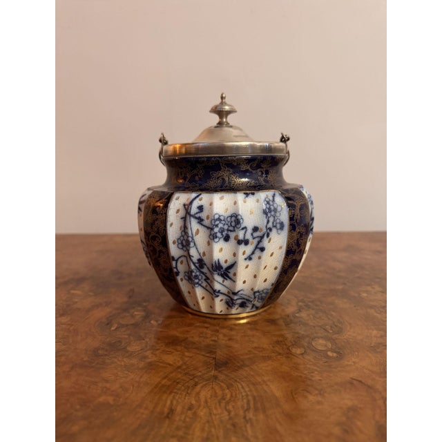 Ceramic Antique Doulton Burslem Biscuit Barrel, 1890 For Sale - Image 7 of 10