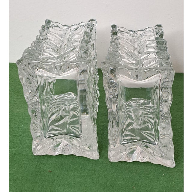 Pair of Vintage Rosenthal Studio-Line Crystal Paper Bag Vases, Germany, 7″ For Sale - Image 9 of 13