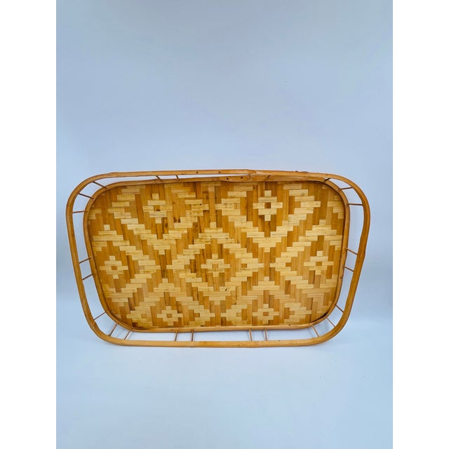1970s Woven Bamboo and Rattan Gallery Trays - Set of 12 For Sale - Image 12 of 13