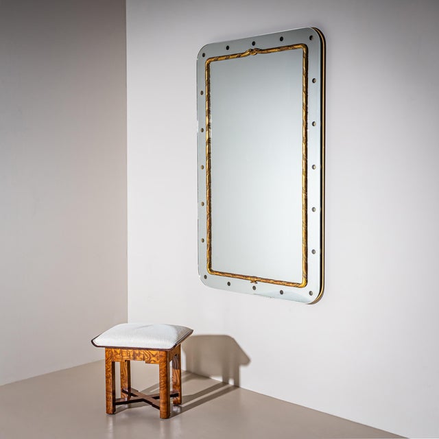 Silver Large Wall Mirror, Italy, Mid-20th Century For Sale - Image 8 of 11