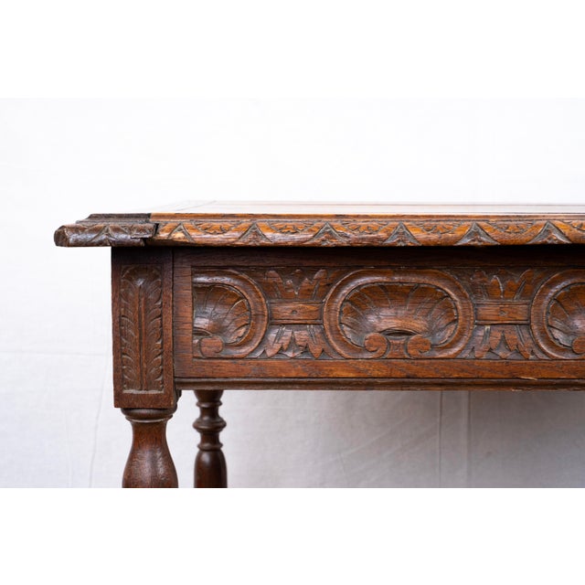 Antique Carved Oak Side Table For Sale - Image 9 of 10
