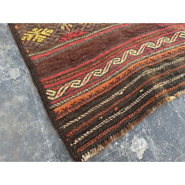 This is an Old Afghan Handmade tribal Runner Kilim rug. This Afghani Vintage Rug was hand-knotted by Afghani Women in the...