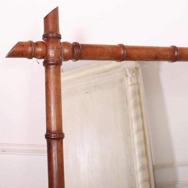 French Faux Bamboo Mirror For Sale - Image 3 of 9