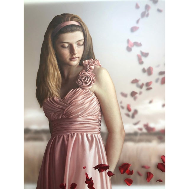 Vortex by Beth Sistrunk | Oil on three translucent acrylic panels of a girl in a pink dress For Sale - Image 4 of 10