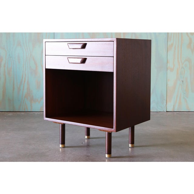 1950s Harvey Probber Nightstands Pair Mahogany and Brass Mid Century Modern, Attributed For Sale - Image 10 of 11