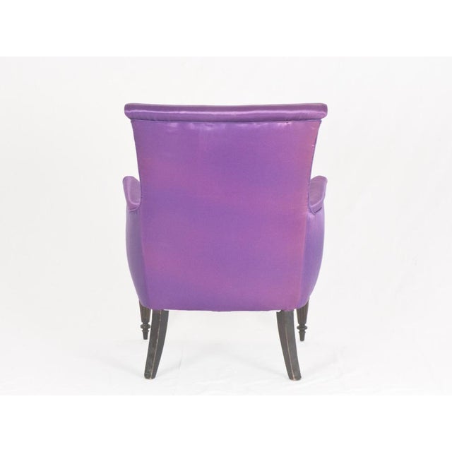 Mid-Century Italian Modern Wood & Purple Fabric Armchairs in the style of Cesare Lacca, 1950s, Set of 2 For Sale - Image 9 of 10