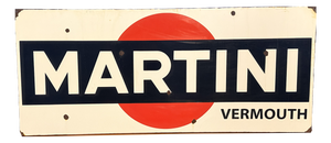 Vintage Martini Vermouth Sign in Enameled Metal, 1960s