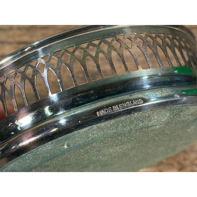Silver Vintage 1940s English Silver Plated Wine Coaster With Wood Base For Sale - Image 8 of 8