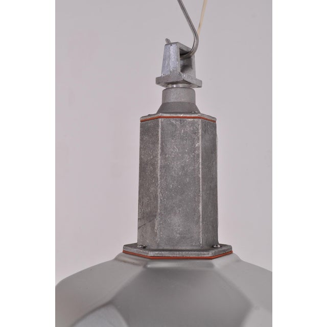 Glass Vintage Industrial Factory Light, 1950s For Sale - Image 7 of 11