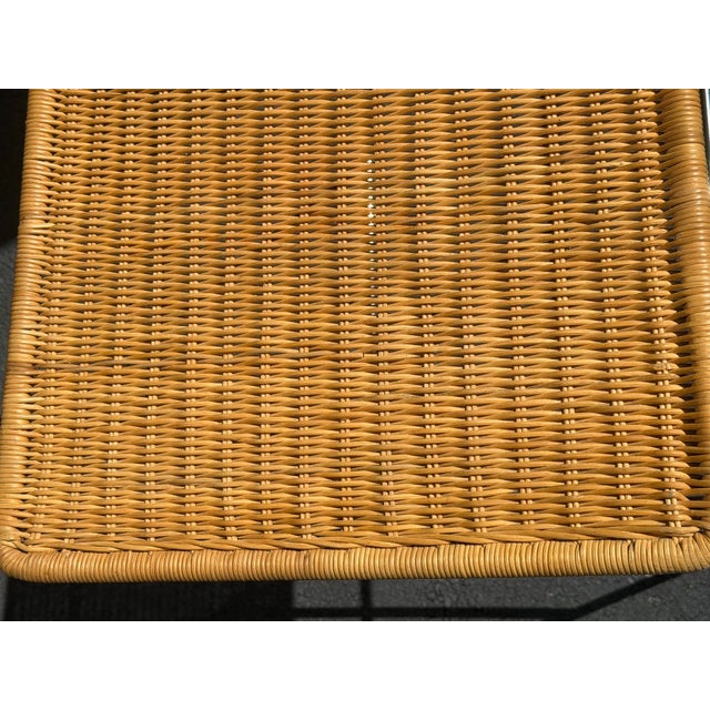 Modern Wicker and Chrome Barstools, Set of Three For Sale - Image 17 of 17