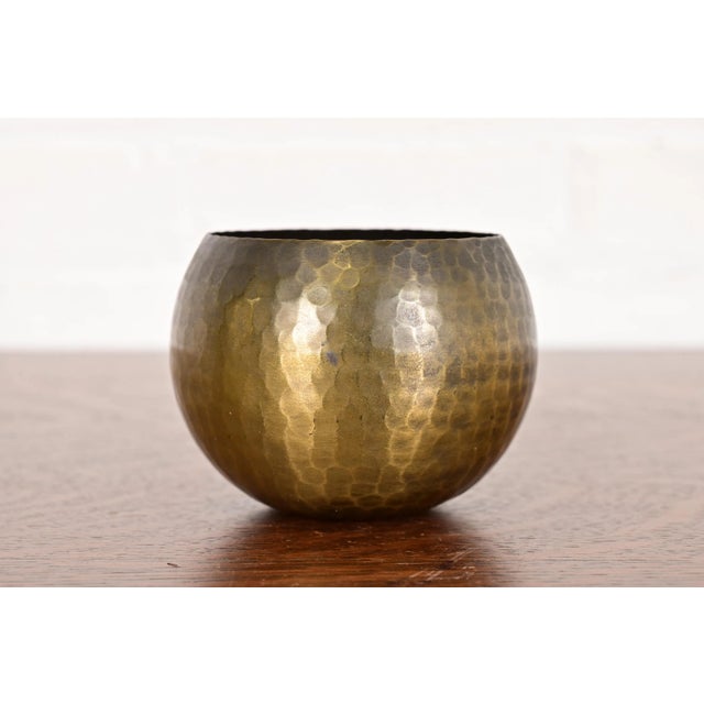 Brass Roycroft Antique Arts & Crafts Brass Over Hammered Copper Small Bowl or Vase, Circa 1920s For Sale - Image 8 of 8