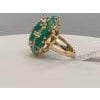 12.5 Ct Natural Brazilian Emerald & Dimond Dome Shape Cocktail Ring 14 Kt Y Gold For Sale - Image 16 of 18