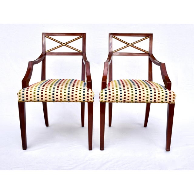 Tommi Parzinger 20th C Regency X Back Dining Chairs, Set of 6 For Sale - Image 4 of 13