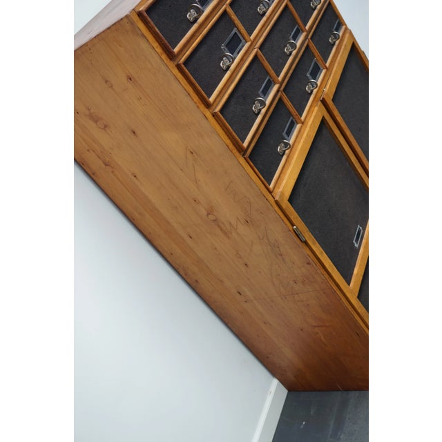 Industrial German Oak and Pine Apothecary Cabinet, Mid-20th-Century For Sale - Image 9 of 16