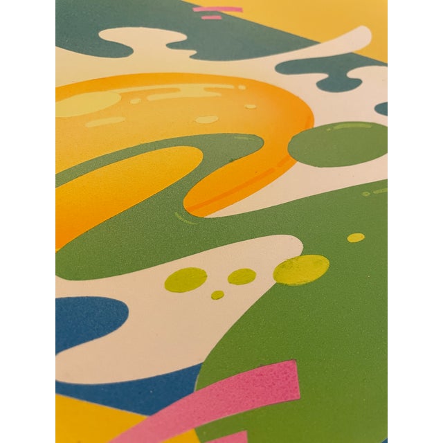 1982 abstract screenprint, pencil signed and dated The signature is illegible. Combined shipping available, please...