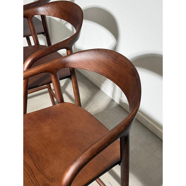 Kobe Bar Chair in Walnut Finish For Sale - Image 3 of 13