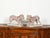 A pair of French faience bulldogs from the 19th century, on rectangular terracotta bases. Created in France during the...