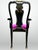 Wood Kindel Queen Anne Hand Painted Chinoiserie Chairs Set of 6 Fuschia Velvet For Sale - Image 7 of 13