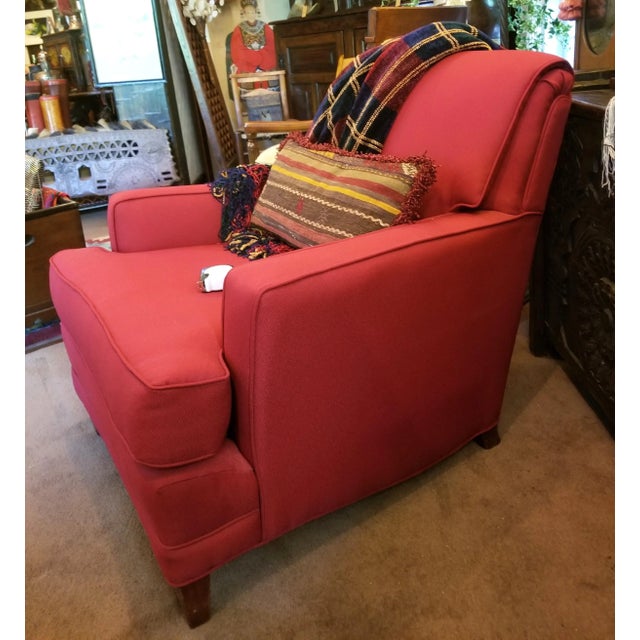 Wood 1970s Vintage Red Lounge Chair For Sale - Image 7 of 8