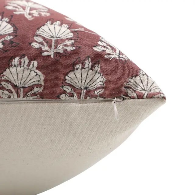 Art Deco Fabdivine Design Rustic Block Print Cushion Cover 26x26 Inch Duck Canvas-Chhatri For Sale - Image 3 of 4