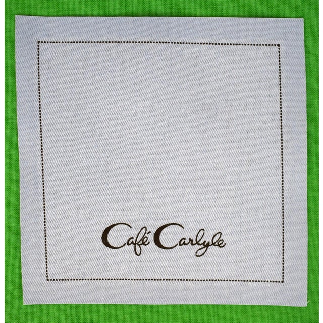Sz: 4 1/2"Sq Café Carlyle has made an indelible mark on the entertainment and social landscape of New York City since its...