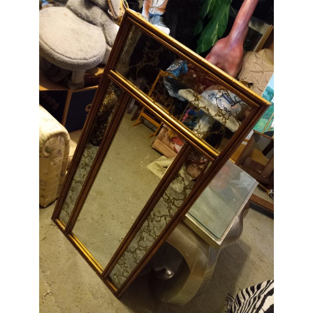 1990s Large Wooden Framed Gold Marbleized Mirror For Sale In Dallas - Image 6 of 12
