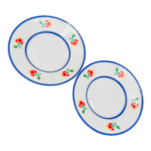 1980s Fitz and Floyd "Fleuri" Saucers- Set of 2