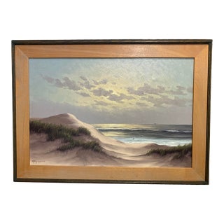 Late 20th Century Herman J. Wyngaard Realist Seascape Oil Painting, Framed For Sale