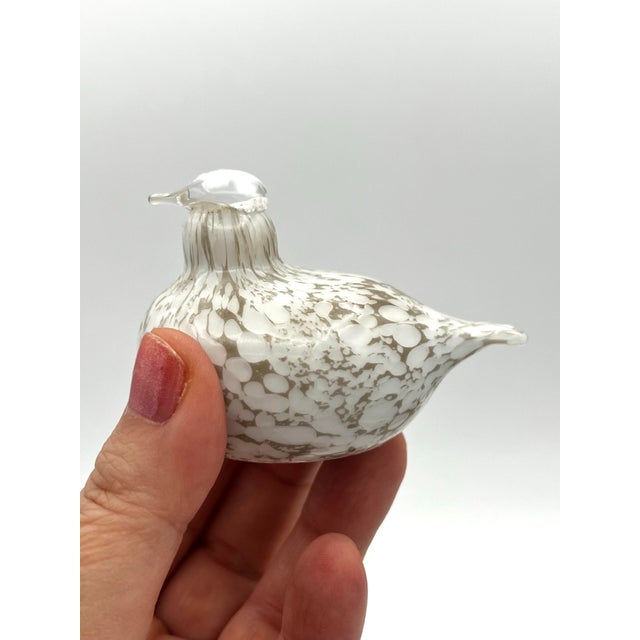 Oiva Toikka 1980s Oiva Toikka Art Glass Willow Grouse Toikka Nuutajarvi Finland White & Gary For Sale - Image 4 of 7