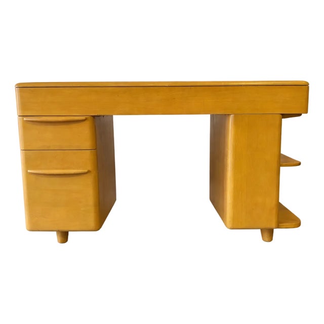 Haywood-Wakefield MCM Desk With Bookcase, 1950's For Sale