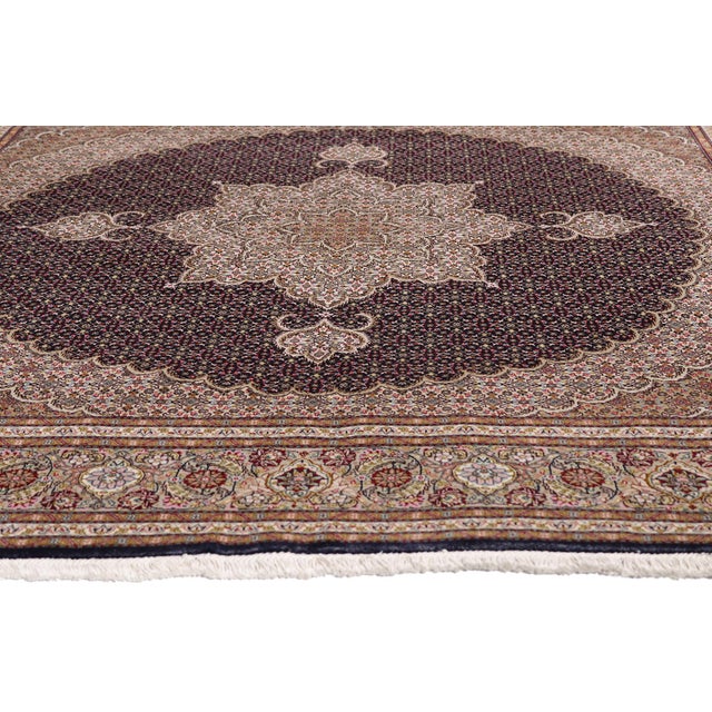 Vintage Persian Tabriz Rug, 06'07 X 06'09 For Sale - Image 4 of 10