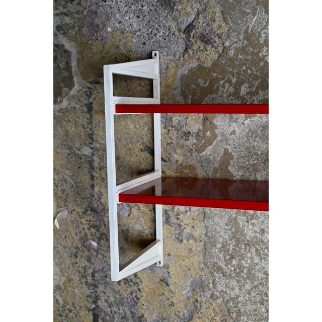 Space Age Modular Wall Shelf in Red and White, 1970s For Sale - Image 4 of 13