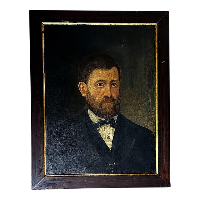 Late 19th Century French Academic Portrait of an Elegant Gentleman, Oil on Canvas For Sale