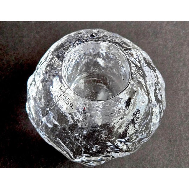 Mid-Century Modern 1970s Kosta Boda Large Snowball Crystal Candle Holder Designed by Ann Wolff For Sale - Image 3 of 10