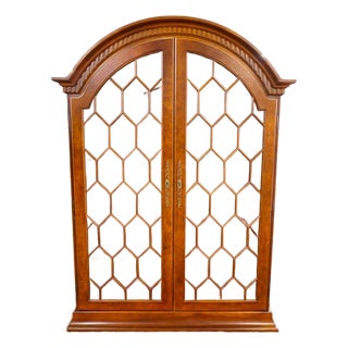 1990s Italian Made Burl Wood China Display Cabinet Attributed to Giemme For Sale