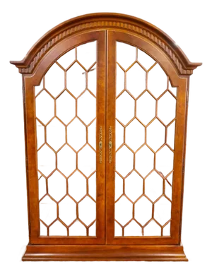 1990s Italian Made Burl Wood China Display Cabinet Attributed to Giemme