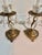 Pair of Vintage Brass Accent Lamps With Chandelier Crystal Prisms & Etched Glass Shades For Sale - Image 4 of 12