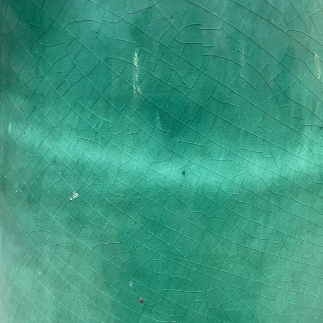 Italian Imperial Style Green Ceramic Columns, 1930s, Set of 2 For Sale - Image 15 of 17