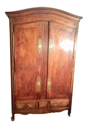 18th Century French Walnut 3 Drawer Armoire