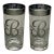 Vintage “B” Silver Trimmed Monogrammed Tumblers- A Pair For Sale