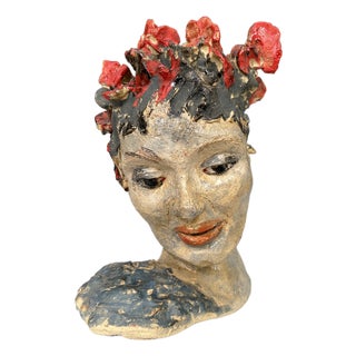 Rosemary, a Handcrafted Sculpture of a Demure and Contemplative Woman . For Sale