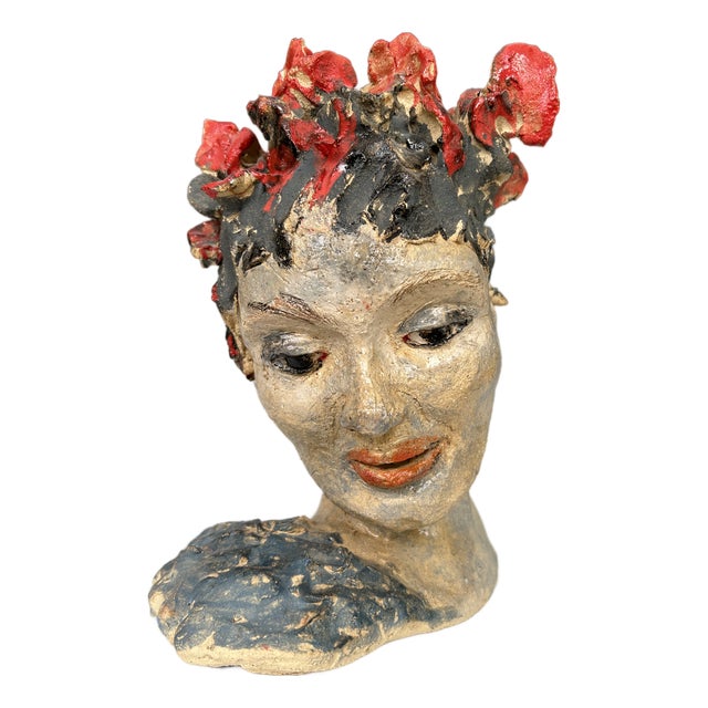 Rosemary, a Handcrafted Sculpture of a Demure and Contemplative Woman . For Sale