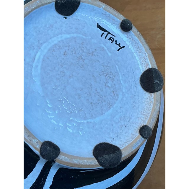 Vintage Italian Zebra Striped Cache Pot For Sale - Image 13 of 13
