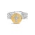18K Yellow Gold Plated .925 Sterling Silver Diamond Cross Ring with Satin Finish (I-J Color, SI1-SI2 Clarity) - Ring Size 6 For Sale