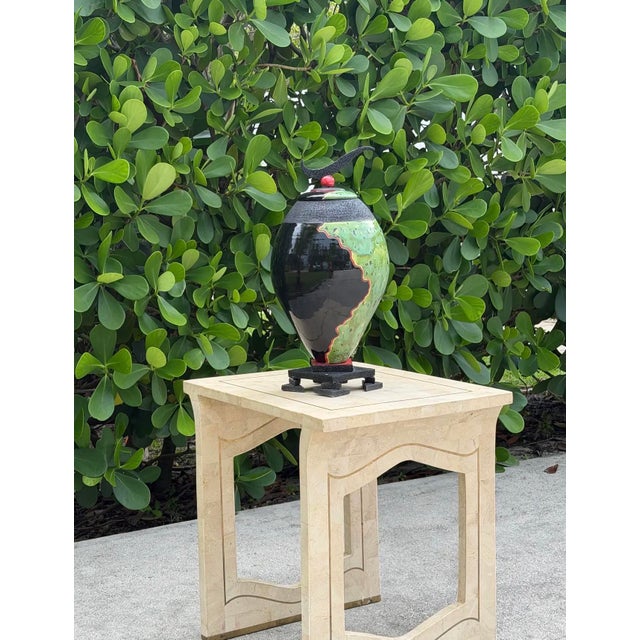 Ceramic Vintage Large Studio Ceramic Covered Urn For Sale - Image 7 of 12