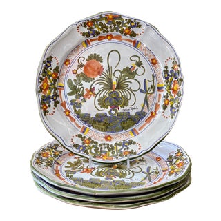 Blue Carnation Dinner Plate - Set of 4 For Sale