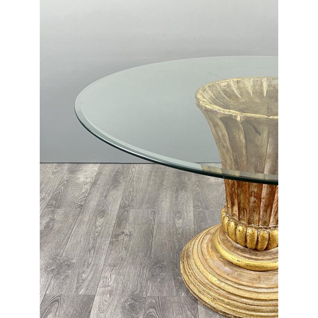20th Century Table on Central Pedestal in Carved Wood For Sale - Image 4 of 12