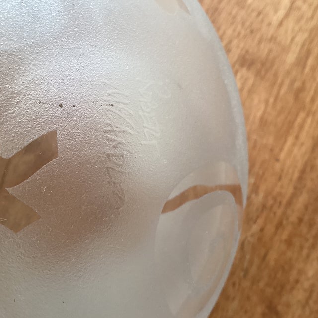 Vintage Frosted Modern Robert McCandless Etched Art Glass Bowl For Sale - Image 9 of 12
